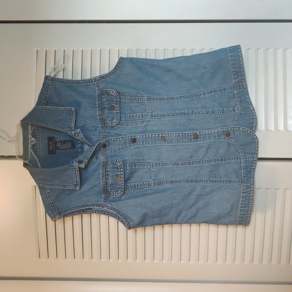 Crazy Horse Pokemon Oddish Denim Vest Jewel Tones Medium Hand Painted - Picture 9 of 16